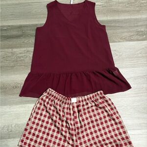 Women's Burgundy Sleeveless Top